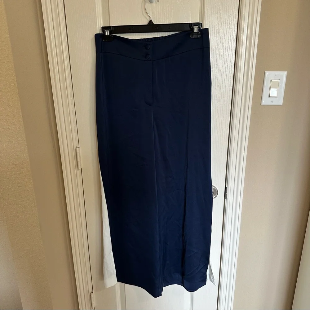 Amazon the Drop Lucy Whims High Waist Contrast Trim Wide Leg Pants Size Large - Picture 2 of 9